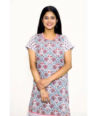 Cotton Hand Block Print White & white Kurta 4