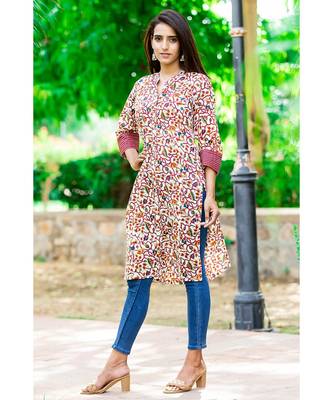 Cotton Hand Block Print Multicolor Kurta 4