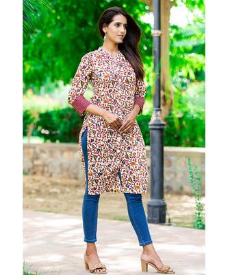 Cotton Hand Block Print Multicolor Kurta 1