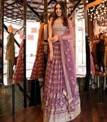 lavender sequins georgette western lehenga with blouse