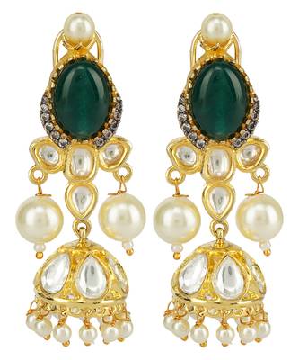 Gold Plated Multi Color Kundan Polki Necklace Set 5