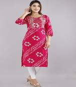 Women Rayon Printed EmbroideryKurti
