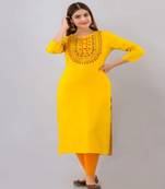 Women Rayon Solid Embroidery Kurti