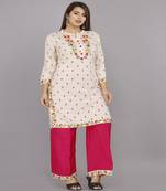 Women Rayon Printed Embroidery Kurti and Palazzo
