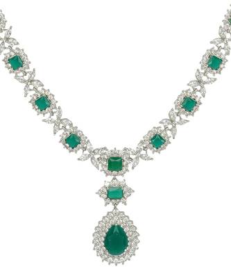 Rhodium Finish Diamante Necklace Set 4