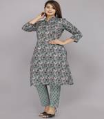 Women Cotton Floral Printed Kurti and Paint