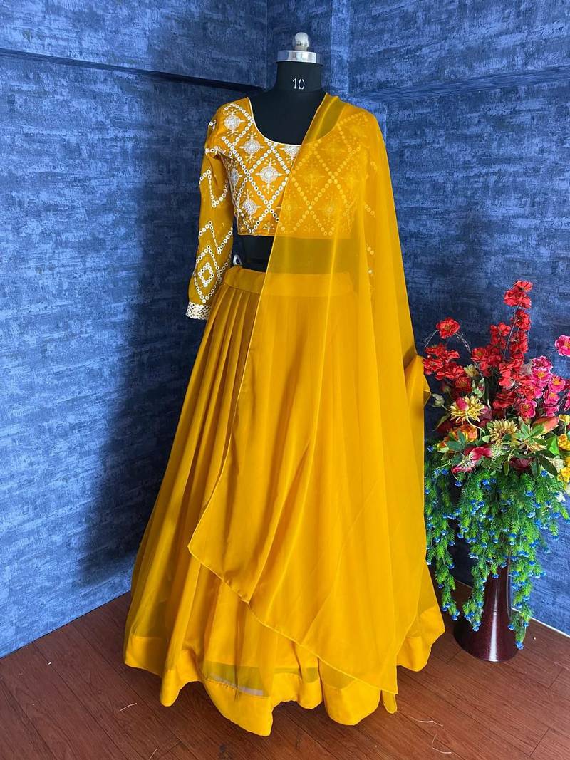 New Designer Wedding Wear Embroidery Work And  Choli  With  Dupatta