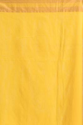 Yellow hand woven cotton saree with blouse 5