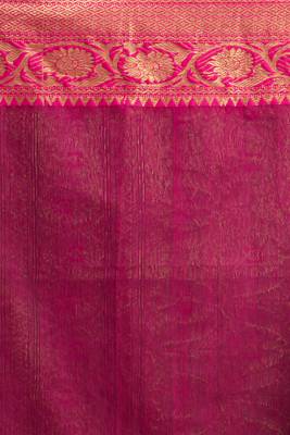Black hand woven art silk saree with blouse 5