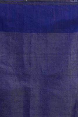 Blue hand woven art silk saree with blouse 5