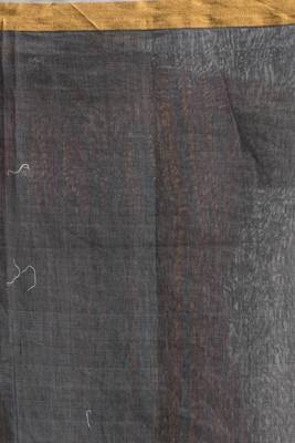 Grey hand woven art silk saree with blouse 5