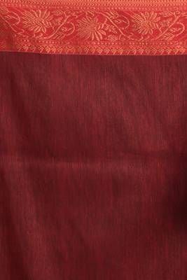 Purple hand woven linen saree with blouse 5