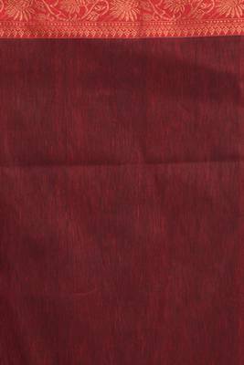 Green hand woven linen saree with blouse 5