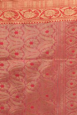 Grey hand woven art silk saree with blouse 5