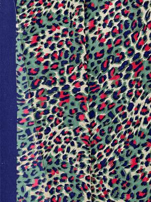 Blue printed georgette saree with blouse 4