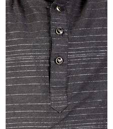 Grey Linen Cotton Kurta Pajama Set For Kids