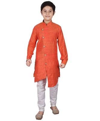 Gajiri Self Design Cotton Boys Cut Kurta Pajama Set 1