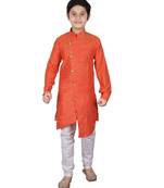 Gajiri Self Design Cotton Boys Cut Kurta Pajama Set