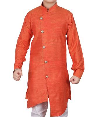 Gajiri Self Design Cotton Boys Cut Kurta Pajama Set 2