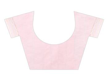 Pink embroidered cotton saree with blouse 3