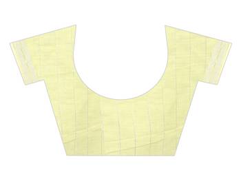 Yellow embroidered cotton saree with blouse 3