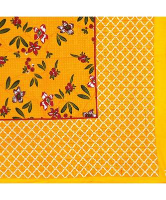 Yellow 104 TC Cotton Printed Double Bedsheet with 2 Pillow Covers 5