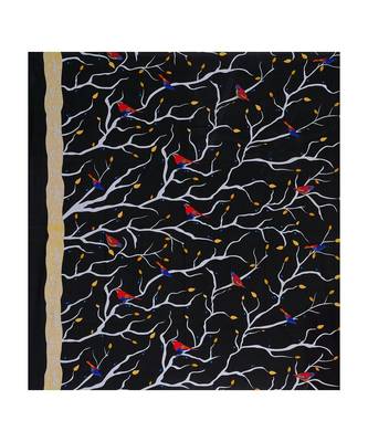 Black 104 TC Cotton Printed Double Bedsheet with 2 Pillow Covers 4