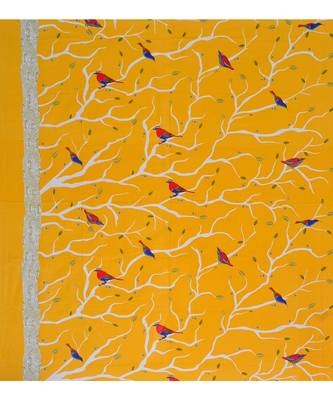 Yellow 104 TC Cotton Printed Double Bedsheet with 2 Pillow Covers 4