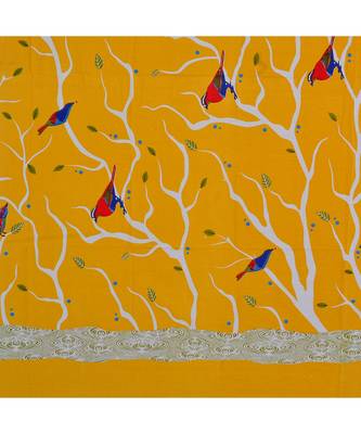 Yellow 104 TC Cotton Printed Double Bedsheet with 2 Pillow Covers 5