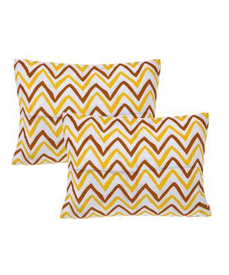 Yellow 104 TC Cotton Printed Double Bedsheet with 2 Pillow Covers 3
