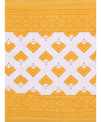 Yellow 104 TC Cotton Printed Double Bedsheet with 2 Pillow Covers 2