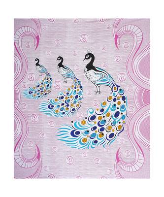 Purple 104 TC Cotton Printed Double Bedsheet with 2 Pillow Covers 4