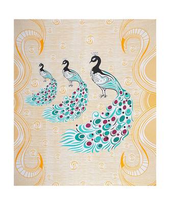 Yellow 104 TC Cotton Printed Double Bedsheet with 2 Pillow Covers 4