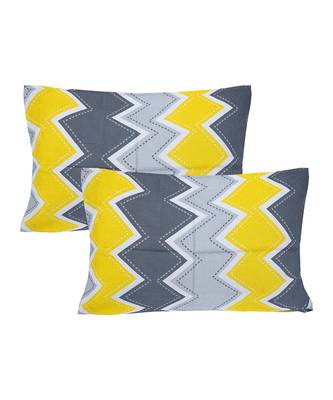Yellow 104 TC Cotton Printed Double Bedsheet with 2 Pillow Covers 3