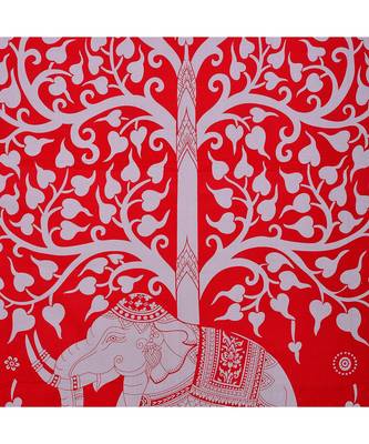 Red 104 TC Cotton Printed Double Bedsheet with 2 Pillow Covers 3