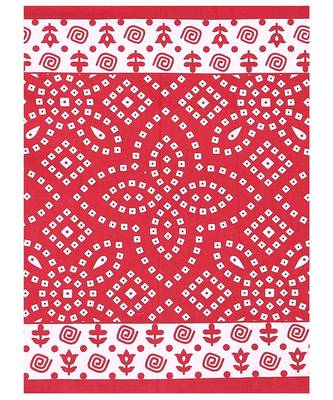 Red 104 TC Cotton Printed Double Bedsheet with 2 Pillow Covers 2