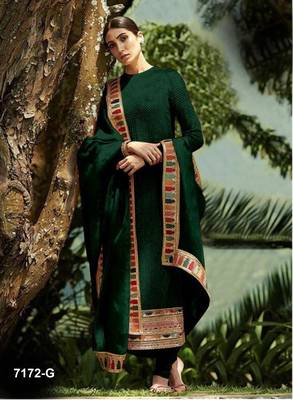 Green embroidered faux georgette salwar 1
