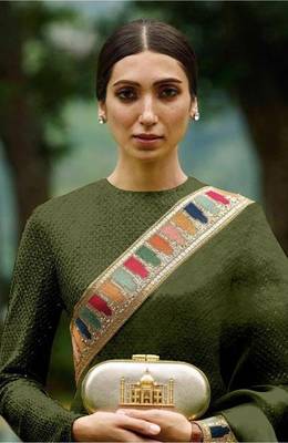 Mehendi embroidered faux georgette salwar 2