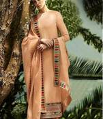 Peach embroidered faux georgette salwar