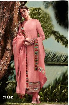 Pink embroidered faux georgette salwar 1