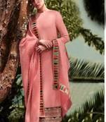 Pink embroidered faux georgette salwar