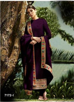 Purple embroidered faux georgette salwar 1
