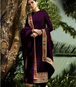 Purple embroidered faux georgette salwar
