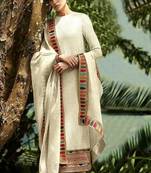 White embroidered faux georgette salwar