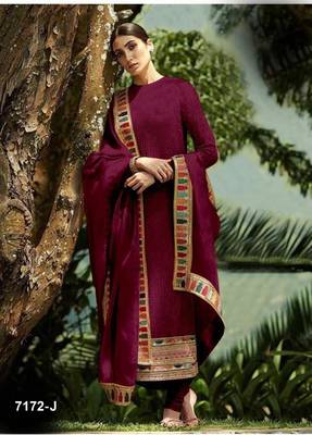 Wine embroidered faux georgette salwar 1