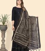 Vbuyz Women'S Art Silk Brown & White Ethnic Motifs Dupatta