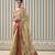 Beige woven chiffon saree with blouse