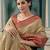 Beige woven chiffon saree with blouse