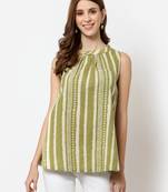 Olive printed cotton tunics