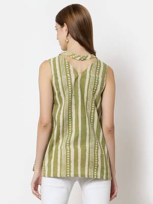 Olive printed cotton tunics 2